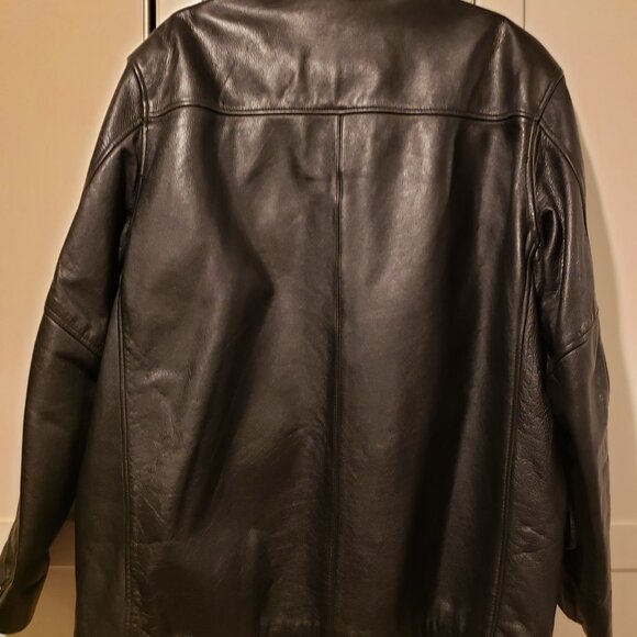 Men's Leather Three-Quarter Jacket - Picture 2 of 3